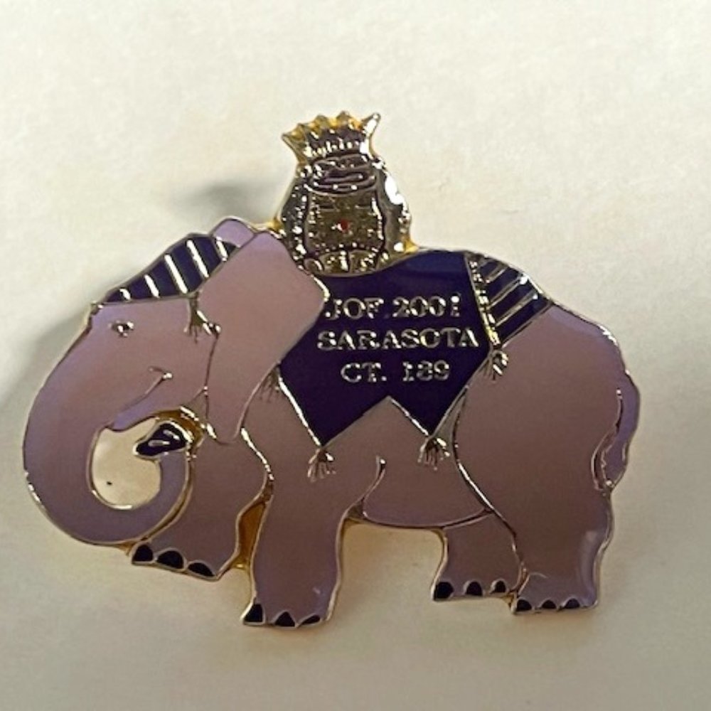 Jesters of Florida 2001 Sarasota Elephant 189 Metal Enamel Lapel Hat Pin